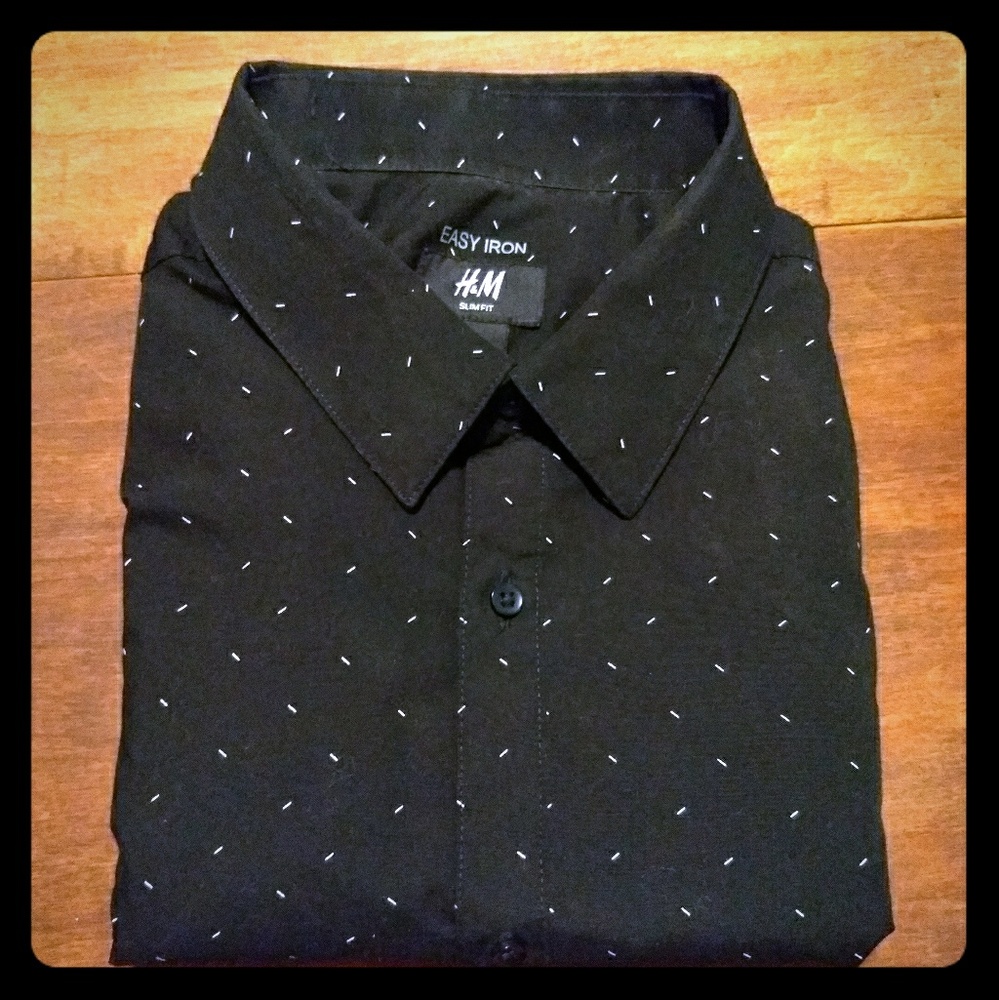 H&M sprinkle easy iron button down